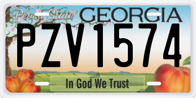 GA license plate PZV1574