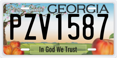 GA license plate PZV1587