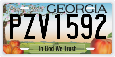 GA license plate PZV1592