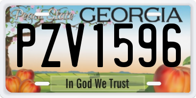 GA license plate PZV1596