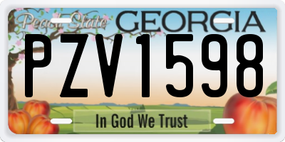 GA license plate PZV1598