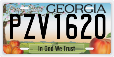 GA license plate PZV1620