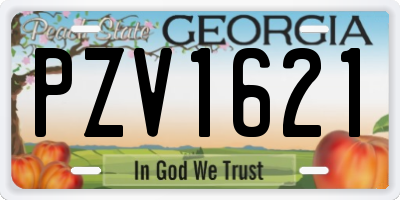 GA license plate PZV1621