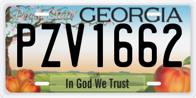 GA license plate PZV1662