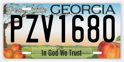 GA license plate PZV1680