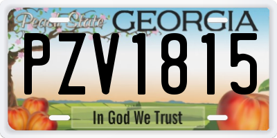 GA license plate PZV1815