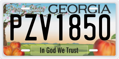 GA license plate PZV1850
