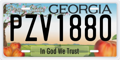 GA license plate PZV1880
