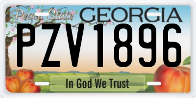 GA license plate PZV1896
