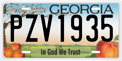 GA license plate PZV1935