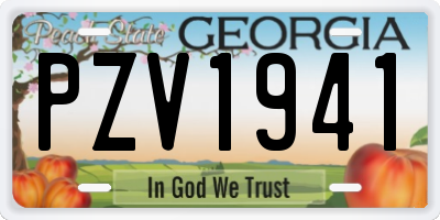 GA license plate PZV1941