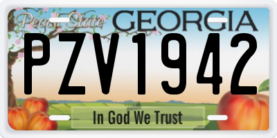 GA license plate PZV1942
