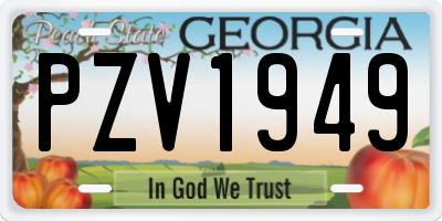 GA license plate PZV1949