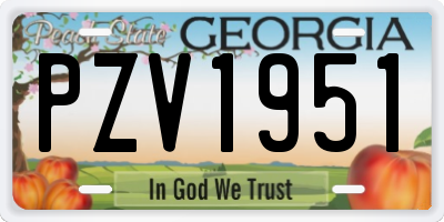 GA license plate PZV1951