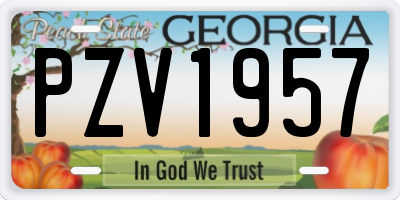 GA license plate PZV1957