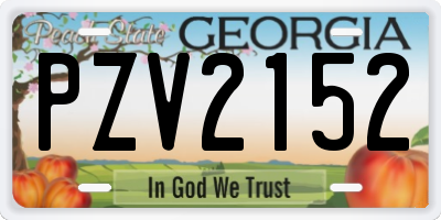 GA license plate PZV2152