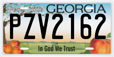 GA license plate PZV2162