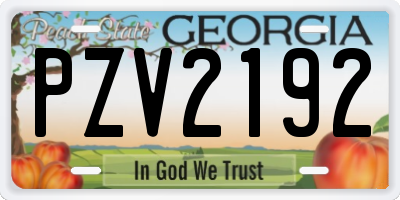 GA license plate PZV2192