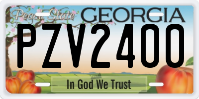 GA license plate PZV2400