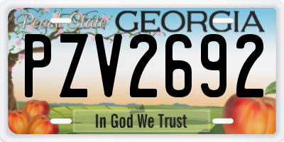 GA license plate PZV2692