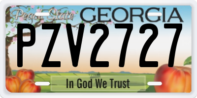 GA license plate PZV2727