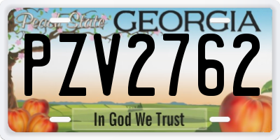 GA license plate PZV2762