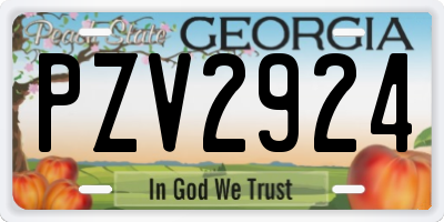 GA license plate PZV2924