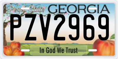 GA license plate PZV2969