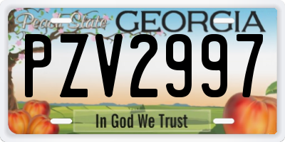 GA license plate PZV2997