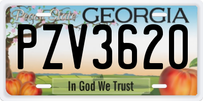 GA license plate PZV3620