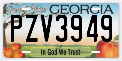 GA license plate PZV3949