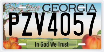 GA license plate PZV4057