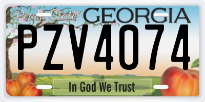 GA license plate PZV4074