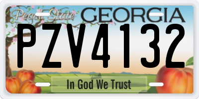 GA license plate PZV4132