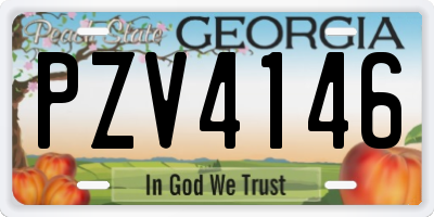 GA license plate PZV4146