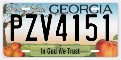 GA license plate PZV4151