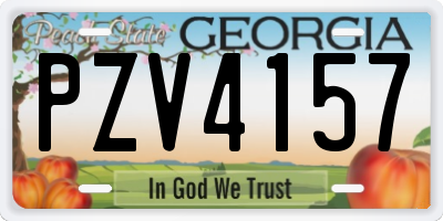GA license plate PZV4157