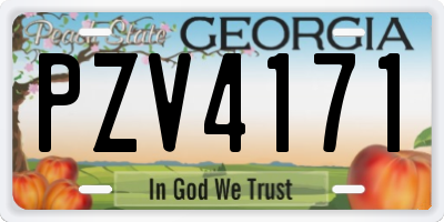 GA license plate PZV4171