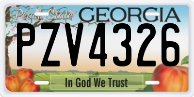 GA license plate PZV4326