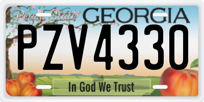 GA license plate PZV4330
