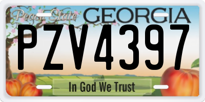 GA license plate PZV4397