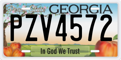 GA license plate PZV4572