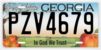 GA license plate PZV4679