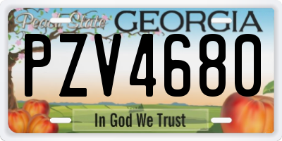 GA license plate PZV4680