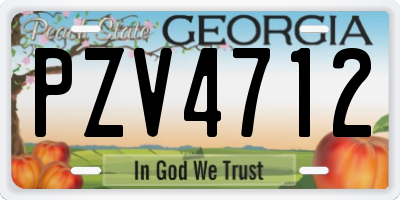 GA license plate PZV4712