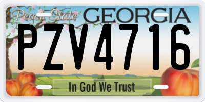 GA license plate PZV4716