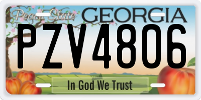 GA license plate PZV4806