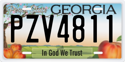 GA license plate PZV4811