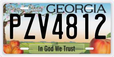 GA license plate PZV4812