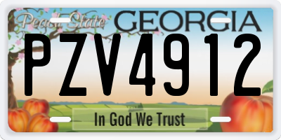 GA license plate PZV4912